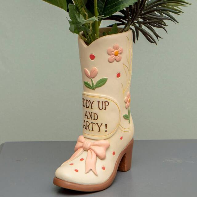 Boxer Gifts Women's Giddy Up Cowboy Boots Vase - Novelty Vase - image 1