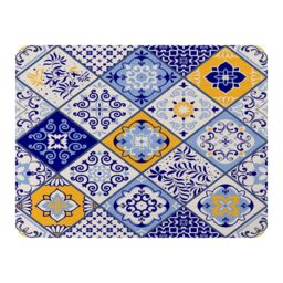 Benjamin Tate Design Turkish Style Azulejos Tiles Blanket in Natural - Size: 120 cm x 150 cm - thumbnail 1