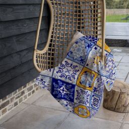 Benjamin Tate Design Turkish Style Azulejos Tiles Blanket in Natural - Size: 120 cm x 150 cm - thumbnail 4