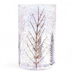 Serenityy Pino Tall Glass Vase & Candle Holder - Leaf Design, 19x11 cm in Clear - thumbnail 9