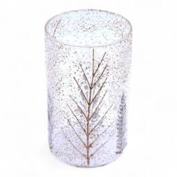 Serenityy Pino Tall Glass Vase & Candle Holder - Leaf Design, 19x11 cm in Clear - thumbnail 8