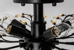 NIVOR Vintage K9 Metal Crystal Chandelier 5-Light Ceiling Pendant Black E14 - thumbnail 7