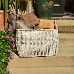 Madison & Mayfair Rectangular Log Basket in Grey