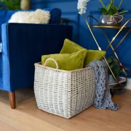 Madison & Mayfair Rectangular Log Basket in Grey - thumbnail 2