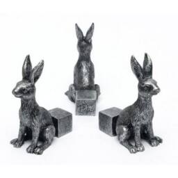 Jardinopia Small Brushed Silver Hare Plant Pot Feet - Set of 3 - thumbnail 1