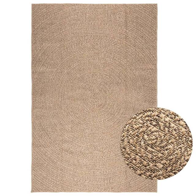 Berkfield Home Rug 200x290 cm Jute Look Indoor & Outdoor in Brown - Size: 100 cm diameter - image 1