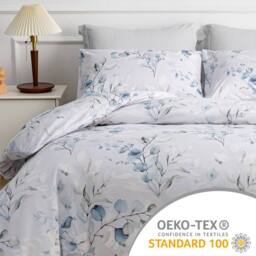 Grace Double Brushed Duvet Cover Set Supersoft with Zipper Closure in White - Size: Single - thumbnail 4