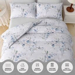Grace Double Brushed Duvet Cover Set Supersoft with Zipper Closure in White - Size: Single - thumbnail 3
