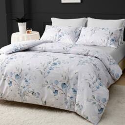 Grace Double Brushed Duvet Cover Set Supersoft with Zipper Closure in White - Size: Single - thumbnail 1