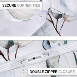 Grace Double Brushed Duvet Cover Set Supersoft with Zipper Closure in White - Size: Single - thumbnail 6