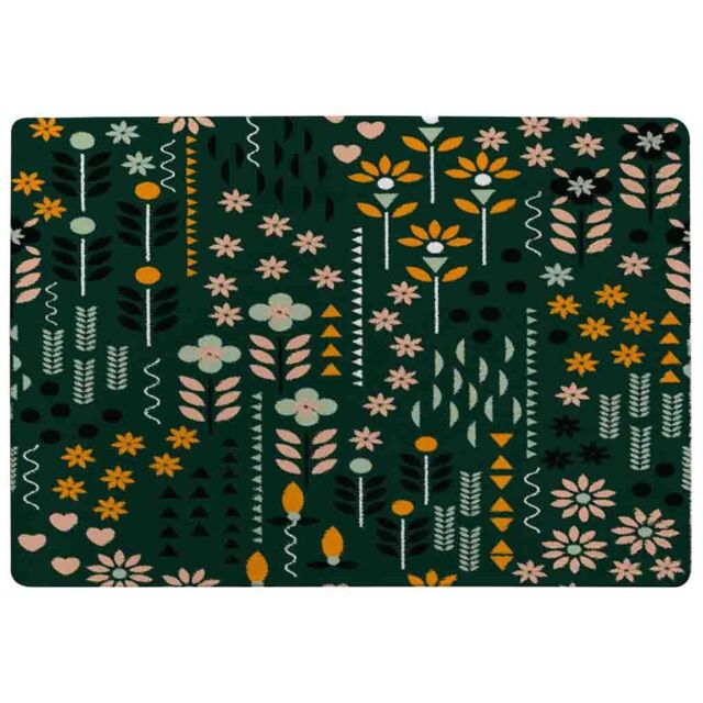 Benjamin Tate Design Selection Of Flowers Print Rug in Natural - Size: Large - image 1