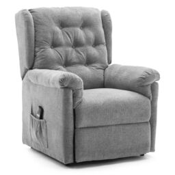 More4Homes Barnsley Fabric Electric Single Motor Rise Recliner Mobility Armchair in Grey - thumbnail 2