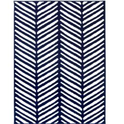 THE RUGS Maestro Collection Herringbone Design Rug in Navy - Size: 80 cm x 150 cm - thumbnail 1