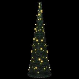 Berkfield Home Pop-up String Artificial Pre-lit Christmas Tree Green 150 cm - thumbnail 4