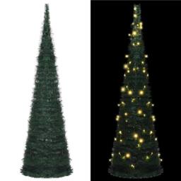 Berkfield Home Pop-up String Artificial Pre-lit Christmas Tree Green 150 cm - thumbnail 2