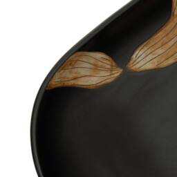 Berkfield Home Durable Countertop Basin Black Oval 59x40x14 cm Ceramic - Size: 59 x 40 x 14 cm - thumbnail 7