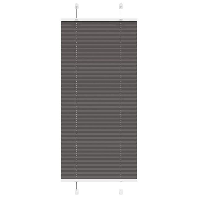 Berkfield Home Pleated Blind Black 60x150 cm Fabric Width 59.4 cm Polyester - image 1