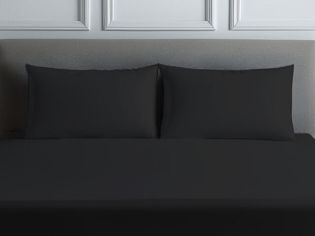 Snug City Luxury 200TC Housewife Pillowcase Pair Soft Feel in Black - Size: Standard Pillow Case - image 1