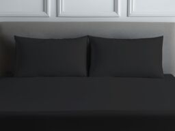 Snug City Luxury 200TC Housewife Pillowcase Pair Soft Feel in Black - Size: Standard Pillow Case - thumbnail 1