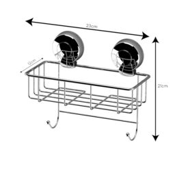 Showerdrape Suctionloc Chrome Steel Suction Wall Mounted Sponge Basket in Silver - thumbnail 5