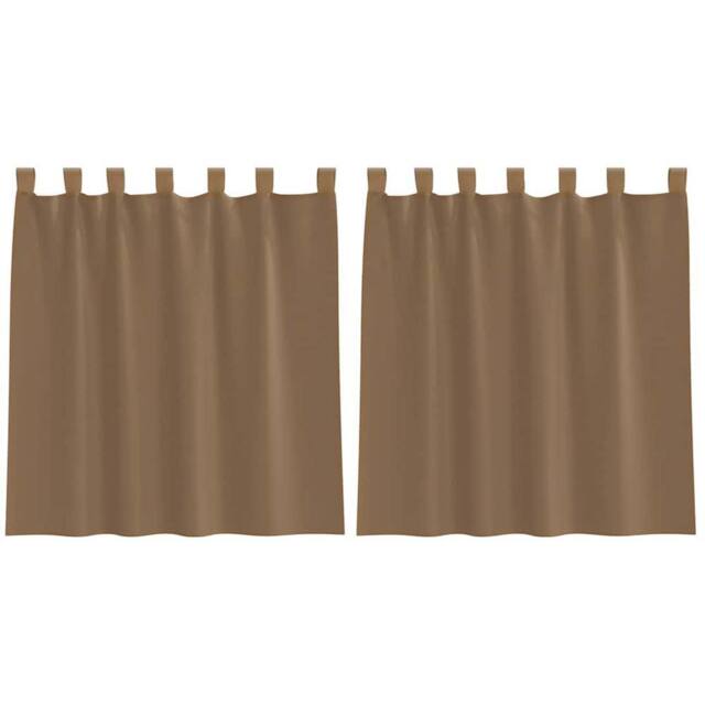 Berkfield Home Voile Curtains with Loops 2 pcs Light Brown 140x140 cm - image 1