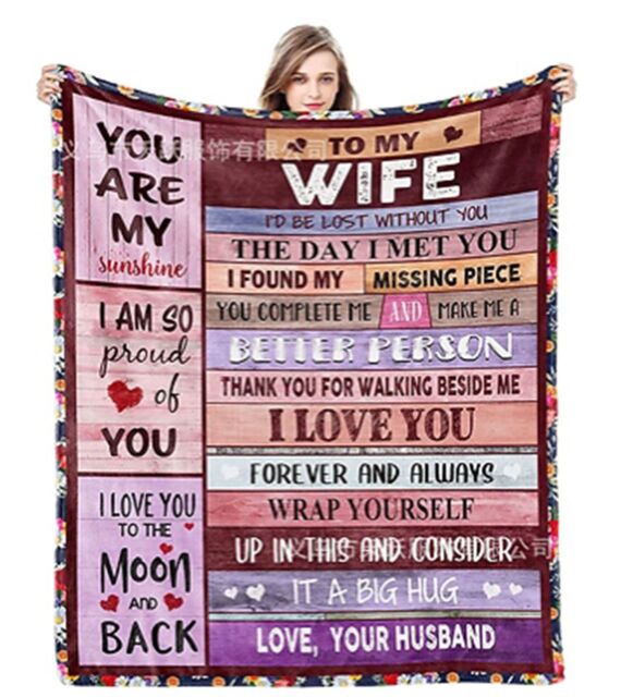 Leaper Personal Love Letter Fleece Blanket in Dark Red - Size: Double - image 1