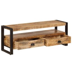 Berkfield Home TV Cabinet 120x35x45 cm Solid Mango Wood in Brown - Size: 120 x 35 x 45 cm - thumbnail 3