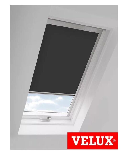 New Edge Blinds Raven Black Thermal Blackout Skylight Roller Blinds (Velux Roof Windows G Codes) - Size: SK10 - image 1
