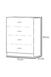 FWStyle Bedroom Furniture Set 3 Piece Matt Grey - thumbnail 5