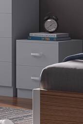 FWStyle Bedroom Furniture Set 3 Piece Matt Grey - thumbnail 3