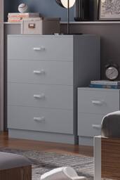 FWStyle Bedroom Furniture Set 3 Piece Matt Grey - thumbnail 2