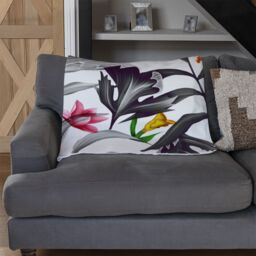 Benjamin Tate Design Monochrome Leaves Blanket in Natural - Size: 120 cm x 150 cm - thumbnail 2