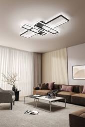 Geometric Black Frame LED Ceiling Light - thumbnail 2