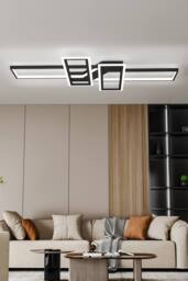 Geometric Black Frame LED Ceiling Light - thumbnail 4