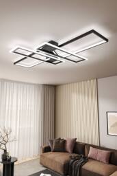Geometric Black Frame LED Ceiling Light - thumbnail 3