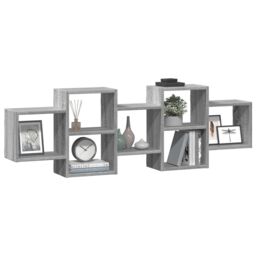 Berkfield Home Wall Shelf Grey Sonoma 129x18x42 cm Engineered Wood - Size: 129 x 18 x 42 cm - thumbnail 3