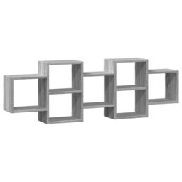 Berkfield Home Wall Shelf Grey Sonoma 129x18x42 cm Engineered Wood - Size: 129 x 18 x 42 cm - thumbnail 2