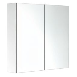 HOMCOM Bathroom Mirror Cabinet, Stainless Steel Wall Mounted Storage in Silver - thumbnail 2