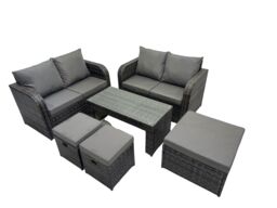 Fimous Garden Outdoor Furniture Set with 3 Stools Dark Grey Mixed - thumbnail 2
