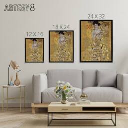 "Artery8 Portrait of Adele Bloch Bauer I Framed Canvas Wall Art Print Klimt in Gold - Size: W24"" x H32""" - thumbnail 4