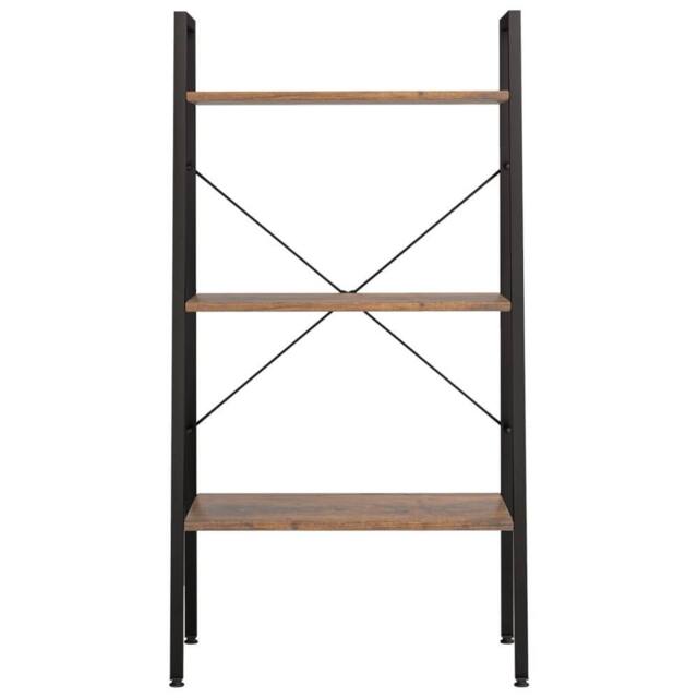 Berkfield Home Practical 3-Tier Standing Shelf Dark Brown & Black 56x35x108 cm - Size: 56 x 35 x 108 cm - image 1