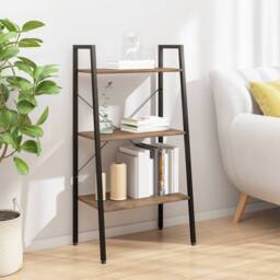 Berkfield Home Practical 3-Tier Standing Shelf Dark Brown & Black 56x35x108 cm - Size: 56 x 35 x 108 cm - thumbnail 2