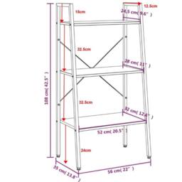Berkfield Home Practical 3-Tier Standing Shelf Dark Brown & Black 56x35x108 cm - Size: 56 x 35 x 108 cm - thumbnail 8