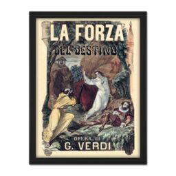 "Artery8 Wall Art Print Lecocq Verdi Force Destiny Opera Advert Large Framed Wall Décor Art in White - Size: W18"" x H24""" - thumbnail 1