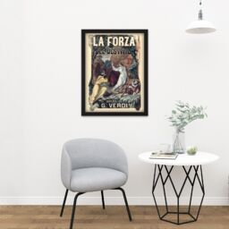 "Artery8 Wall Art Print Lecocq Verdi Force Destiny Opera Advert Large Framed Wall Décor Art in White - Size: W18"" x H24""" - thumbnail 2