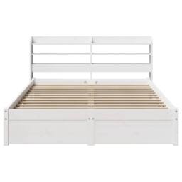 Berkfield Home Bed Frame with Headboard without Mattress White 120x200 cm - Size: Small Double - thumbnail 4