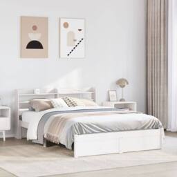 Berkfield Home Bed Frame with Headboard without Mattress White 120x200 cm - Size: Small Double - thumbnail 2