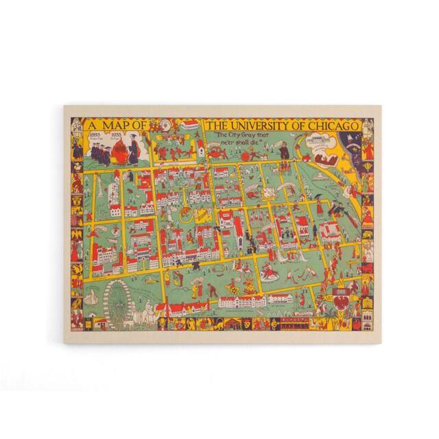 "Artery8 Fisher 1932 University of Chicago Map Canvas Wall Art Print - Size: W18"" x H24""" - image 1