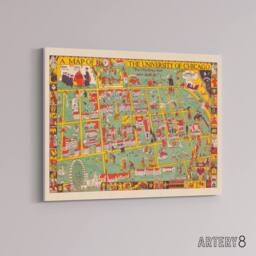 "Artery8 Fisher 1932 University of Chicago Map Canvas Wall Art Print - Size: W18"" x H24""" - thumbnail 2
