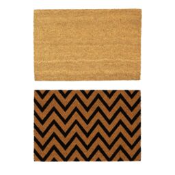 Nicola Spring Coir Door Mat Set - 60 x 40cm - Zig Zag - Size: 40 cm x 60 cm - thumbnail 1